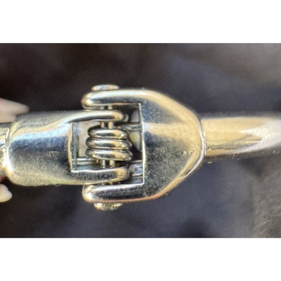 Silver-tone Snap Rhinestone Bangle Bracelet Women Party Jewelry Gift NEW - Picture 12 of 13